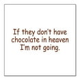 thumbnail image 1 of DistinctInk Custom Bumper Sticker - 10" x 10" Decorative Decal - White Background - If No Chocolate in Heaven I'm Not Going, 1 of 2