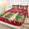 thumbnail image 3 of Homewish Graffiti Xmas Tree Twin Sheet Sets,Merry Christmas Twin Fitted Sheet,Red Green Gold Flat Sheet For Girls Kids,Super Cozy Room Decor,3-Piece, 3 of 7