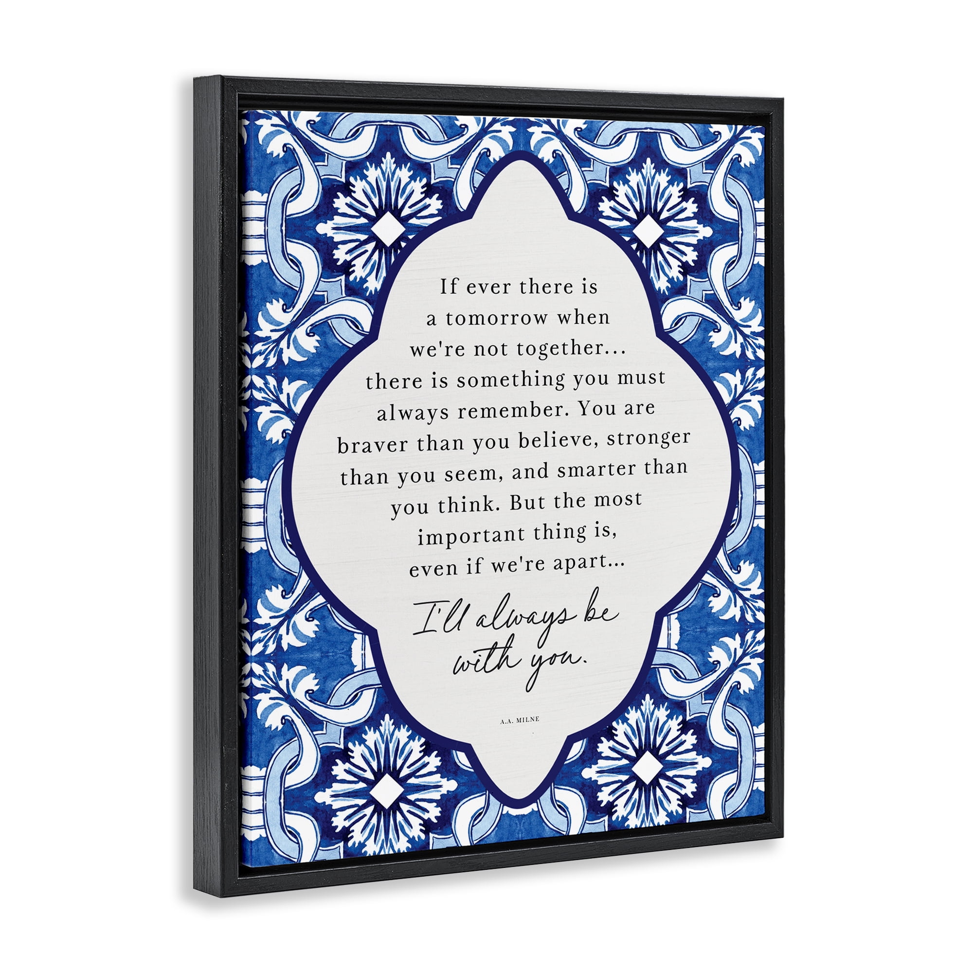 Always Be With You Inspiration Black Framed Floater Canvas Wall Art, design by Lettered and Lined
