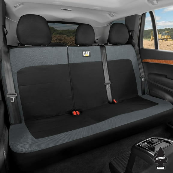 Yupbizauto New Mesh Fabric Split Bench Seat Cover Bundle Set, Black and Gray, Universal Fit, 40/60 and 60/40 Compatible, for Cars, Trucks, SUVs