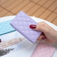 thumbnail image 5 of (Size: 4.17 in x 2.59 in) Universal Elegant Texture PU Leather Slots Wallet Magnetic Flip Card Holder Universal Adhesive Stick On Phone for iPhone/Samsung/Google - Purple, 5 of 5