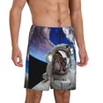 thumbnail image 2 of Wukai Astronaut in Outer Space Men’s Short Pajama Pants With Pockets Soft Sleep Pj Shorts for Men-X-Large, 2 of 6