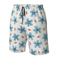 thumbnail image 4 of Salouo Flower Leaves Pattern Swim Trunks for Men,Men's Hawaiian Bathing Suit Swimsuits Quick Dry Swimming Board Shorts Beach Shorts with Pockets-X-Large, 4 of 6
