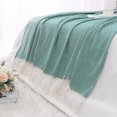 thumbnail image 3 of Decorative Bohemian Throw Blanket with Fringe for Bed Couch Office Home Decor Green 47"X 78", 3 of 7