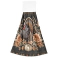 thumbnail image 2 of Turkey with Flower Pumpkin in Frame Thanksgiving Hanging Towels with Loop Hand Towels Nylon Fastener Tape Design Dish Cloths 2 Pieces, 2 of 7