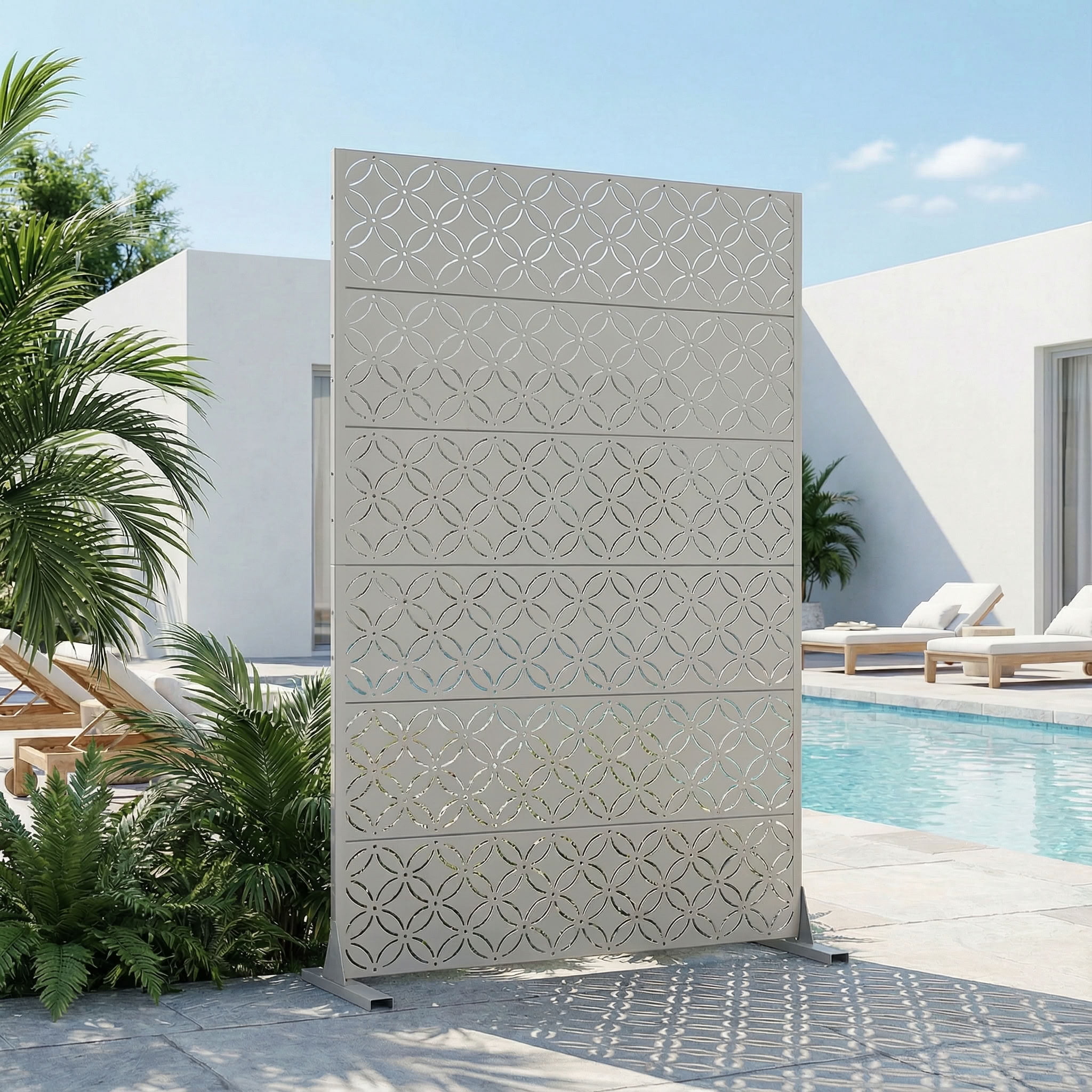 MAYEERTY 72*47in Outdoor Privacy Screen, Heavy Gauge Metal Privacy Fence, Privacy Panel for Patio, Balcony, Garden