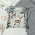 thumbnail image 2 of Nawypu Christmas Pillow Covers Rustic Watercolor Tree Deer Brown Green Outdoor Decorative Throw Pillows Farmhouse Winter Themed Holiday Pillowcases Linen Cushion Case Decor for Sofa Couch Bed, 2 of 5