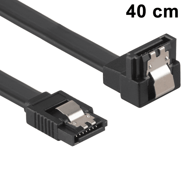 1 x 40 cm III juego de cables cable de datos 6 Gbps cable de conexión placa base HDD SSD disco duro 1 conector S-ATA 90° en ángulo Xemadio 2035547-1