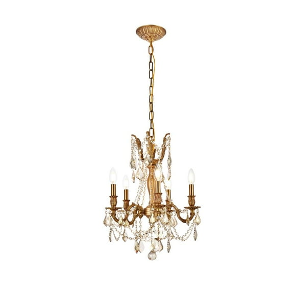 9205 Rosalia Collection Pendant D:18in H:19in Lt:5 French Gold Finish (Royal Cut Crystals)