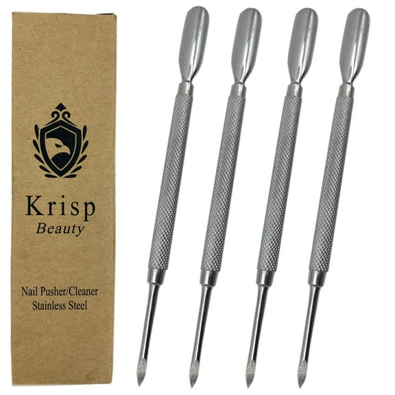Cuticle Pusher Remover Cleaner Surgical Medical Stainless Steel Pedicure Nail Art Care Tools (4 Pc Set)