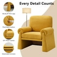 thumbnail image 5 of Oversized Yellow Accent Chair, Comfy Single Armchair with Thick Cushions & Armrests, Modern Upholstered Living Room & Bedroom Reading Chair, 5 of 7