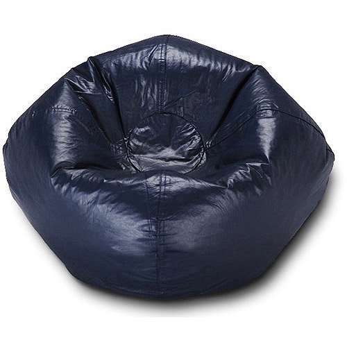 96" Round Vinyl Matte Bean Bag Navy