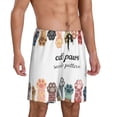 thumbnail image 2 of Kdxio Cat Paws Print Mens Sleep Shorts Bottoms Soft Comfy Pajama Wear Pants with Drawstring Pockets, 2 of 7