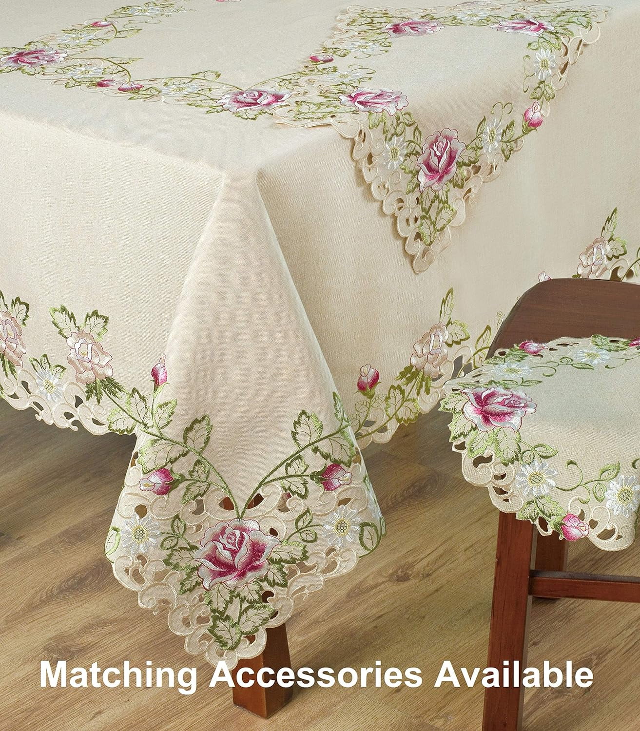 Table Runner Set of 6 for Dining Table, Beige Table Linen, 14x108 inches - The Docia Collection - Home Decor