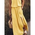 thumbnail image 3 of Women's Plus Size Round Neck Sleeveless Slit Maxi Dress with Pockets 95% polyester and 5% spandex Soft Breathable, 3 of 22