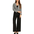 thumbnail image 2 of CHAQUETA DE LAPEL NOTCH PARA MUJERES INSPIRE CHIC, BLAZER CASUAL DE MANGA LARGA, S BEIGE NEGRO, 2 of 5