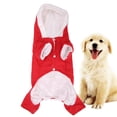 thumbnail image 1 of Sudadera con capucha de color melocotón conmovedora, abrigo de felpa para perros para otoño-invierno, conjunto de vellón acogedor, tallas para mascotas, rojo n.º 10, 1 of 8