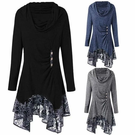 Noroomaknet Womens Tunics and Long Shirt Plus Size,Womens Tops and T-shirt ,Juniors Long Sleeve Tops,Black(S-5XL)