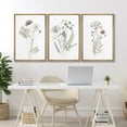 thumbnail image 4 of IDEA4WALL Framed Canvas Print Wall Art Set of 3 Wildflowers Bouquet Nature Wilderness Watercolor Floral Modern Art Boho Abstract Decorative Rustic Chic Artwork for Home Decor - Natural 24"x36"x3, 4 of 5