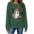 thumbnail image 5 of Halloween Ghost Print Sweatshirts Women Spooky Season Sweater Cute Bookish Shirt Fall Pullover Tops Workout/Party Fall Outfits & Winter Clothes, 5 of 6