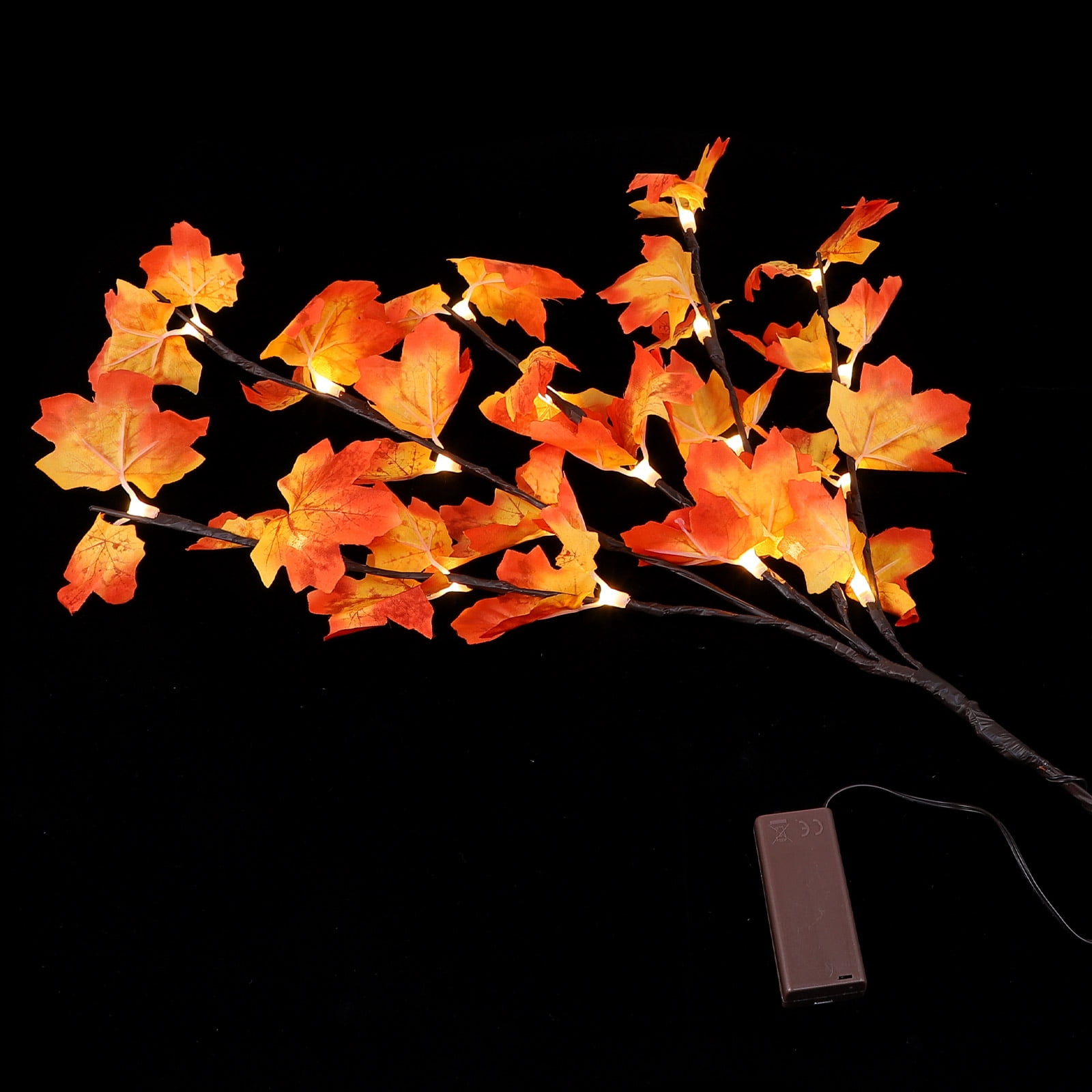 OULII 1Pcs LED Branch Lighting with Orange Silk for Romantic Decor in Home Settings