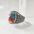 thumbnail image 6 of Oyster Copper Turquoise Mans Ring, Natural Copper Turquoise Ring, Silver Jewelry, 925 Silver Ring, Birthday Gift, Heavy Mens Ring, Arabic Design, Ottoman Style Ring, Christmas, Turkey Mens Signet Ring, 6 of 7