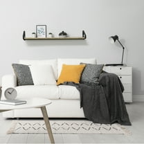 InPlace 48Wx5Dx6.1H Real Wood Rustic Iron Bracket Ledge Shelf, Driftwood 9602094E