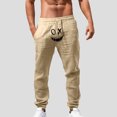 thumbnail image 2 of Zszcpp High Waisted Pants Mens Cropped Simple Style Long Suitable Cartoon Print Daily Life Lounge Trousers Casual Trouser, 2 of 4