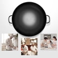 thumbnail image 4 of Iron Wok, Chinese Wok with Double Ear Handle, Traditional Old-Fashioned Iron Pan, Diverse Culinary Styles, Cookware, 4 of 6