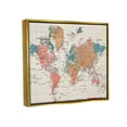 thumbnail image 3 of Stupell Industries Detailed Boho World Map Graphic Art Metallic Gold Floating Framed Canvas Print Wall Art, Design by Elizabeth Medley, 3 of 6