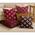 thumbnail image 6 of Set of 4 Vargottam 18x18 Inch Pillow Covers - 100% Cotton, Decorative Geometric Print, Double-Sided Print with Concealed Zipper - Filler Not Included - Crimson, 6 of 7