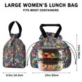thumbnail image 5 of Pioneer Flower Drawstring Lunch Bag Women - Drawstring Lunch Bag Insulated for Work Office - Stain-Resistant Large Lunchbags for Women with Multi-Pockets, 5 of 6