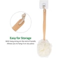 thumbnail image 6 of Scheam Loofah Back Scrubber - Bath & Shower Body Brush Pouf for Men & Women- Mesh Sponge - Long Handled Lufa, Exfoliating Handheld Stick - For Face Washing, Spa Accessory,Beige, 6 of 8