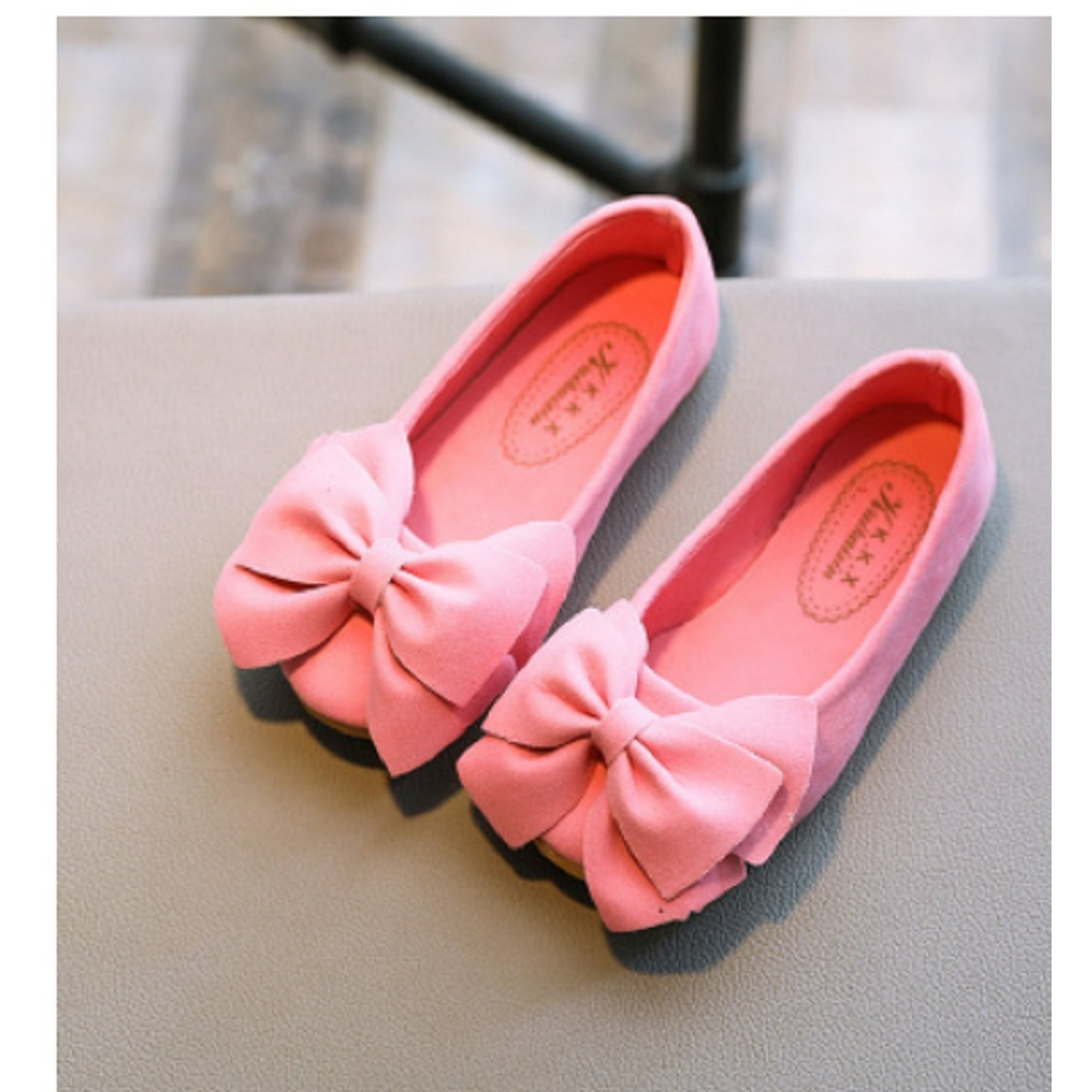 Sayoo Kids Children Baby Girls Bowknot Princess Shoes Flats Causal Dress Party Shoes Black