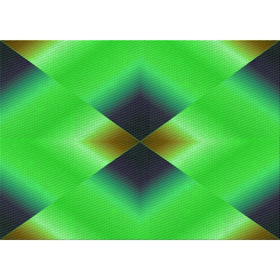 Ahgly Company Indoor Rectangle Patterned Lime Green Area Rugs, 5' x 8'