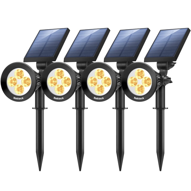 Focos solares Nekteck para exteriores, paquete de 4 unidades, 200 lm