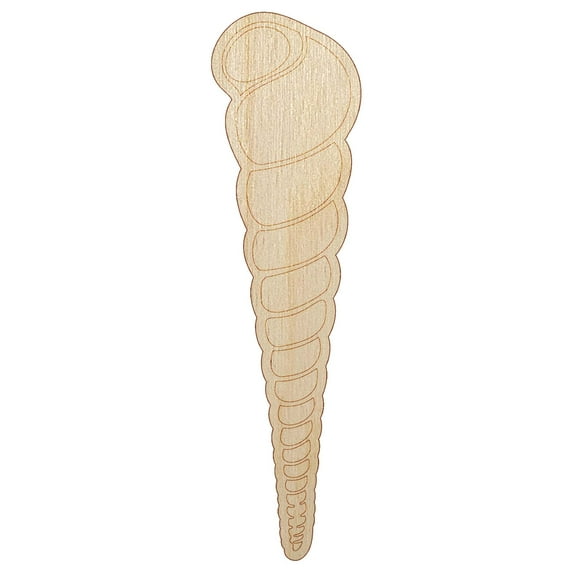 Turritella Spiral Seashell Beach Shell Wood Shape Unfinished Piece Cutout Craft DIY Projects - 4.70 Inch Size - 1/8 Inch Thick