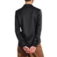 thumbnail image 3 of INSPIRE CHIC Women's Work Office Shirt V Neck Button Down Long Sleeve Chiffon Blouse Tops XL Black, 3 of 6