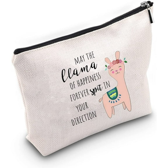 Funny Llama Gift Novelty Llama Makeup Bag Llama Travelling Case May The Llama of Happiness Forever Spit in Your Direction