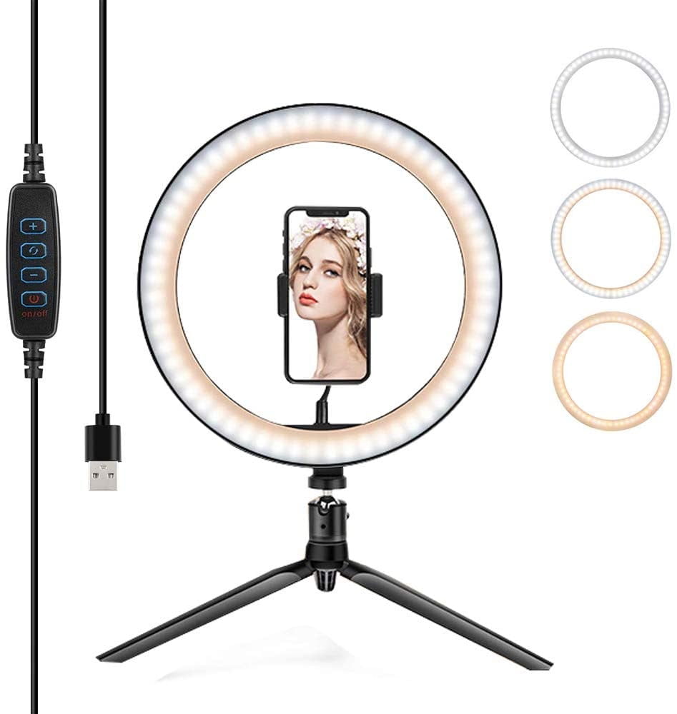 selfie make-up luz Live-Streaming círculo de luz 4.7 "LED RING luz con trípode 
