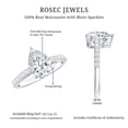 thumbnail image 6 of Rosec Jewels Womens Moissanite Teardrop Engagement Ring with Side Stones - 2 Carat, 7X10 mm, D-VS1 Grade, 18K White Gold, US 7.50, 6 of 7