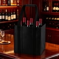 thumbnail image 4 of Bottle Bag 6 Compartments, Reusable Carrier with Portable Handles, Bottle Holder for Champagne Water, for Travel Picnics Parties Gifts, Foldable Storage Bag for Bottles, Grey, 4 of 9