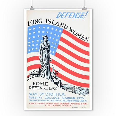 Wpa Defense Long Island Women Vintage Poster Usa C 1938