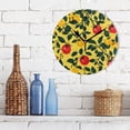 thumbnail image 3 of Yellow and Red Tomatoes Leaves Round Wall Clock Silent Analog Battery Operated Black Pointer Home Decor 9.84" Diameter, 3 of 11