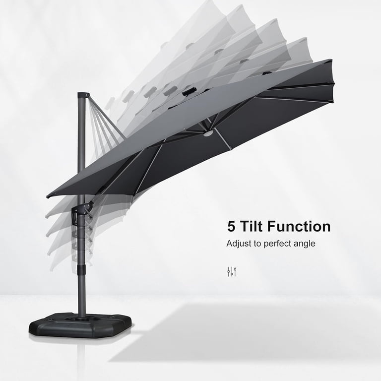 large rectangular hanging patio umbrella light gray Jentafix 10x13 FT Umbrella, Cantilever Double Top Heavy Duty Offset Umbrellas with 360 Rotation, Outdoor shade for Garden Deck Pool Patio, : Patio, Lawn & Garden PURPLE LEAF provides you full line of selection from hallway to backyard PURPLE LEAF 09x12/10x13 ft Rectangular