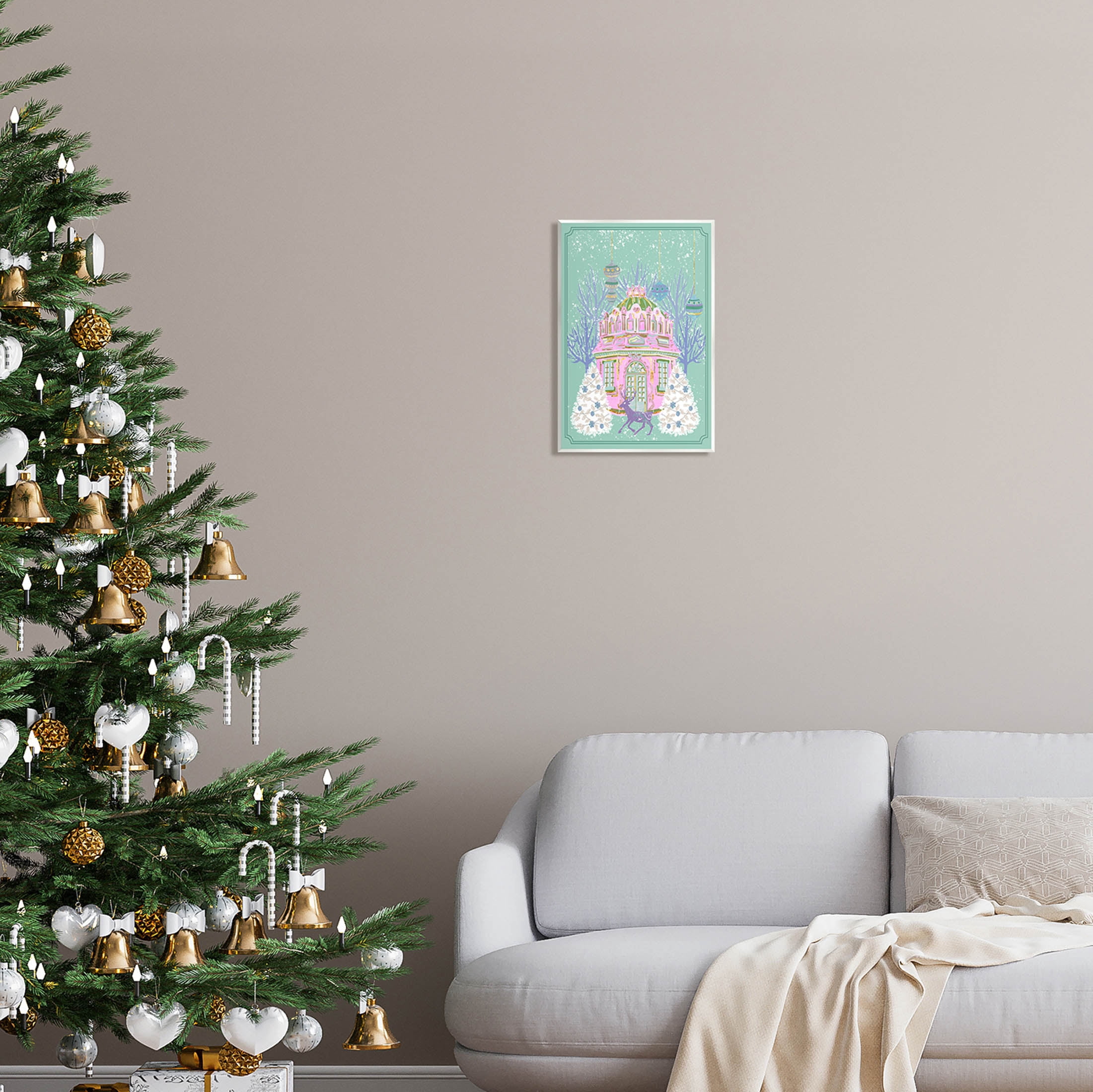 Stupell Industries Vintage Pastel Holiday Reindeer Graphic Art Unframed Art Print Wall Art, Design by Melissa Wang