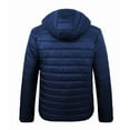 thumbnail image 2 of Men's Packable Down Alternative Jacket Hooded Lightweight Puffer Jacket for Travel Outdoor Hiking Navy Blue Size M, 2 of 7