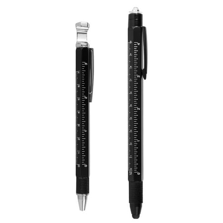 Ikoopy 2 Pcs Portable Multi Tool Pen Set Multifunctional Stainless Steel Multitool Pen with Metal Casing for Mechanic Carpenter Electrician Artist