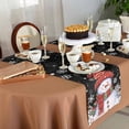thumbnail image 6 of Table Runner 48 Inches Long for Kitchen Dining, Red Snowman Christmas Dresser Scarf Farmhouse, Dining Table Decorations for Wedding/Parties, Xmas Winter Snowflake Black 13 x 48 In, 6 of 9