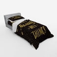 thumbnail image 3 of Saying Duvet Cover Set, Collect Moments Not Things Modern Philosophical Approach, Bedding Set with Shams and Fitted Sheet, 3 Sizes, by Ambesonne, 3 of 3